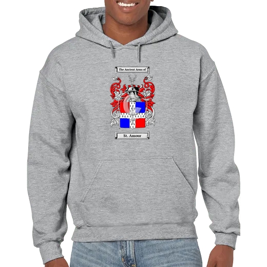 St. Amour Grey Unisex Coat of Arms Hooded Sweatshirt